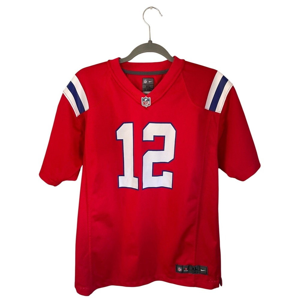 Tom Brady New England Patriots Red Throwback Jersey Youth XL 18-20 Fits Adult S‎